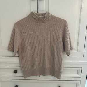 Charter Club Cashmere Cable Knit Short Sleeve Sweater
